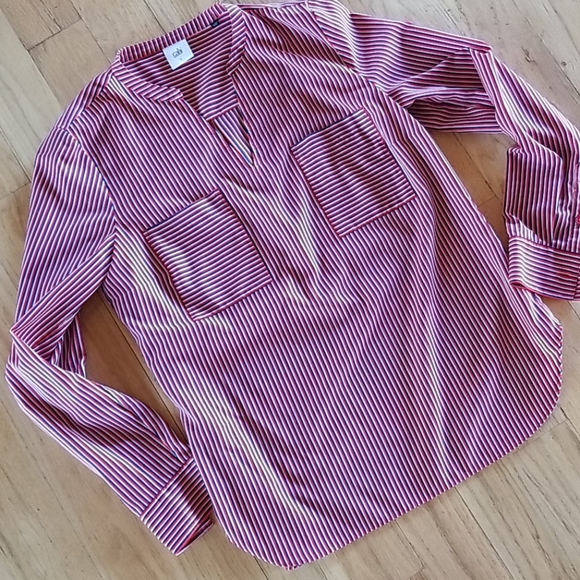 CAbi Red, White and Blue Stripe Top - Picture 4 of 5